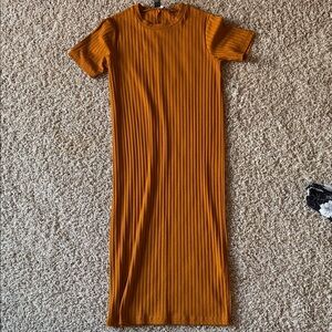 Forever 21 Rust Ribbed Midi Dress